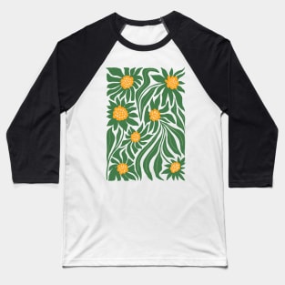 White Camellia & Fern Green Baseball T-Shirt